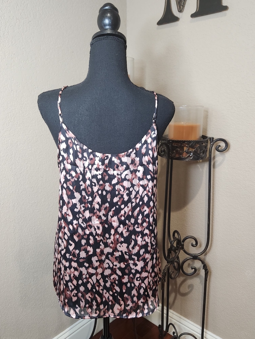 Tyche Pink and Black Leopard Print Cami. NWT - Picture 2 of 7